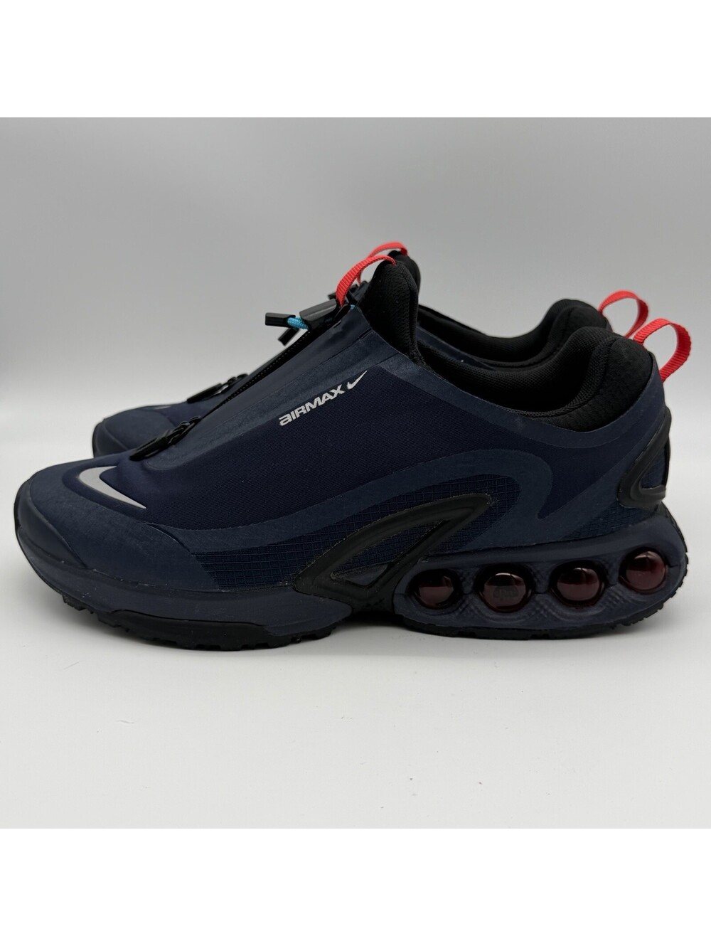 Nike Air Max Dn Roam Men’s 7.5 Obsidian Blue Red HQ8605-400 Zip Sneakers - Picture 3 of 9